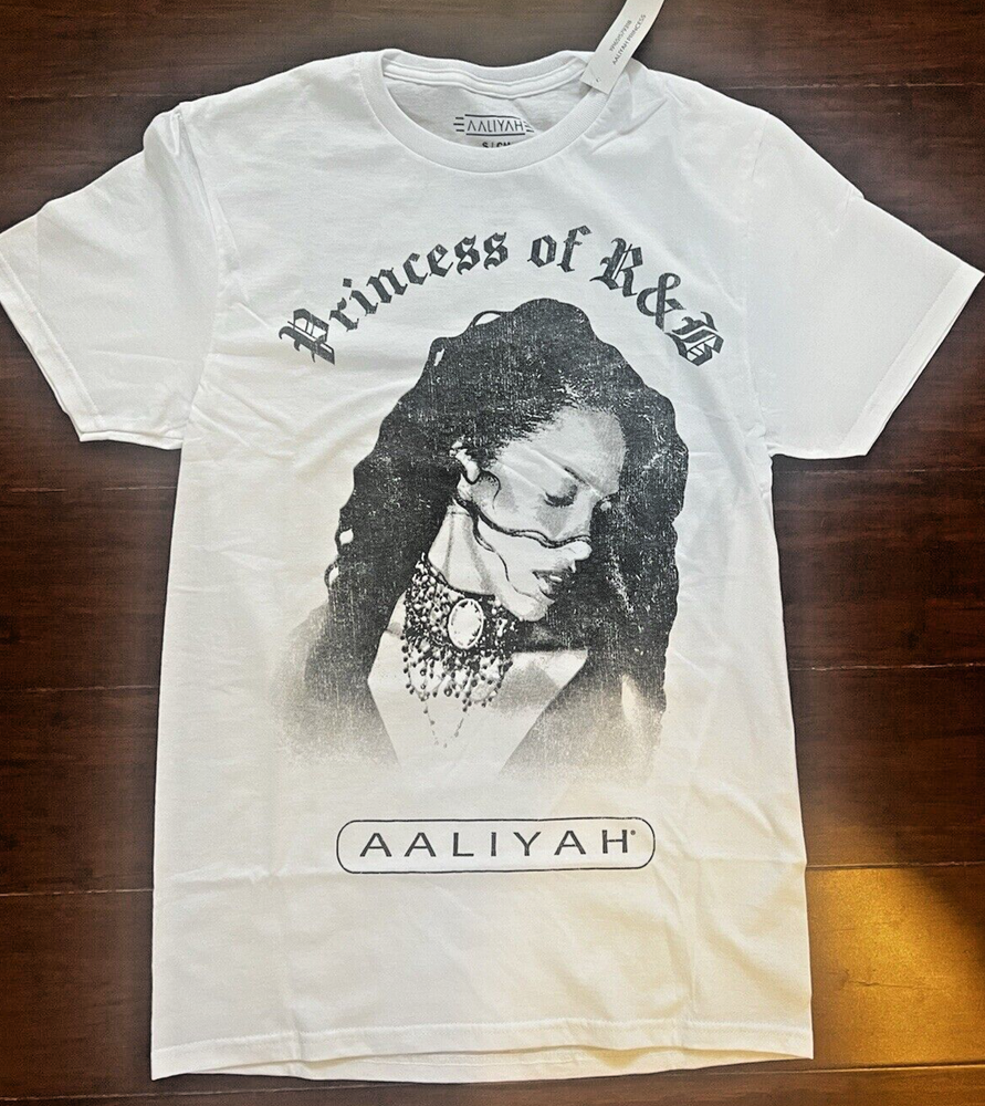 Aaliyah Princess Of R&B Graphic White T Shirt NWT-Choose your size....-image