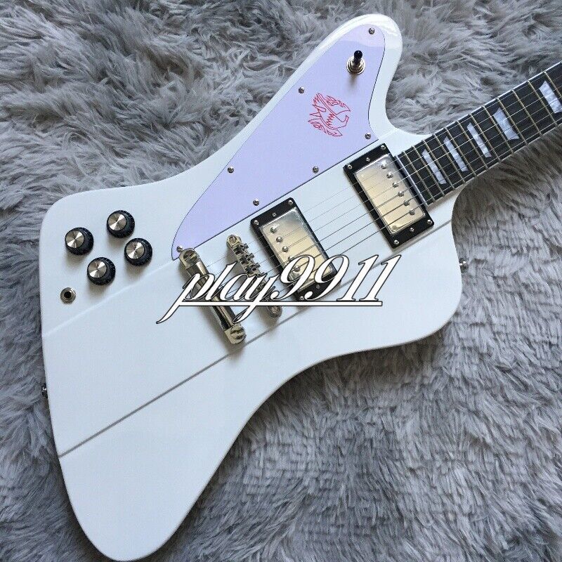 Left-handed White Firebird HH Pickups Electric Guitar Chrome Hardware Factory