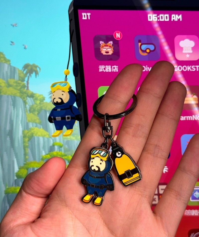 Ultimate Nintendo Switch Dave the Diver 2D Keychain Mobile Phone Charm  