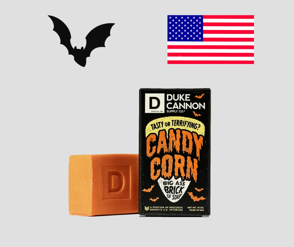 Duke Cannon Candy Corn Big Brick Soap Halloween Tasty Terrifying Benefits Vets