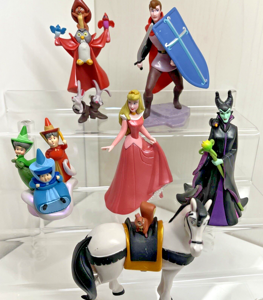 Disney Store Sleeping Beauty Deluxe 6 Figurine Playset Cake Topper Loose Figures