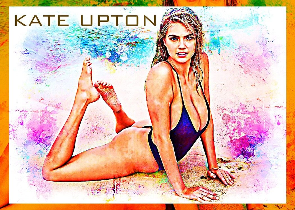 Kate Upton Sexy Model Celebrity 1/1 ACEO Fine Art Print By:Q 3