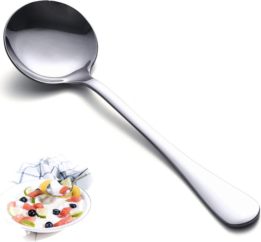 Soup Spoons Set 12 Pcs Premium Stainless Steel Dinner Spoons Heavy-Weight Durabl