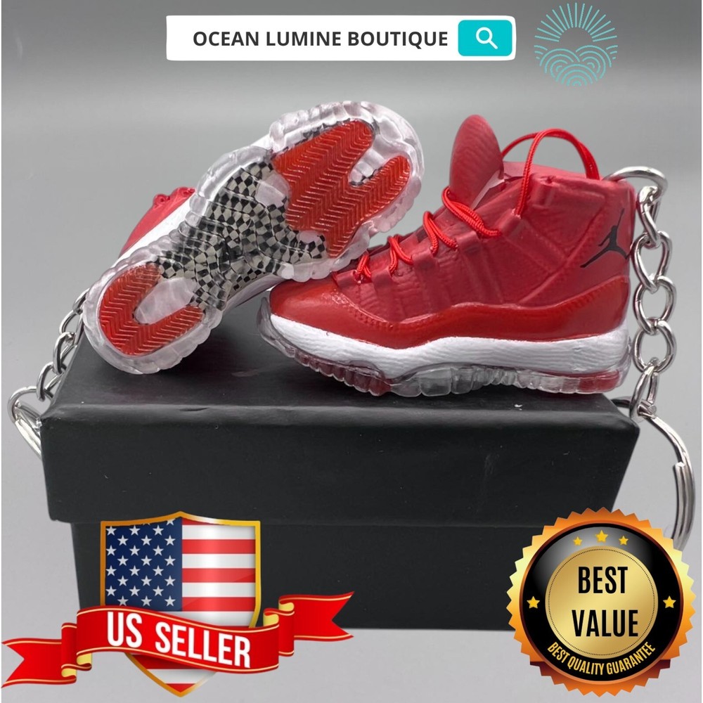Air Jordan 3D Mini Sneaker Keychain, Shoe Keyring Shoe Box, Display Box Option