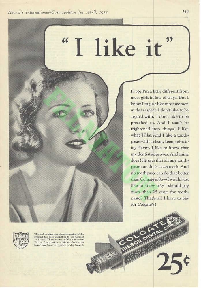 1932 Print Ad - Colgate Ribbon Dental Cream - Sani-Flush