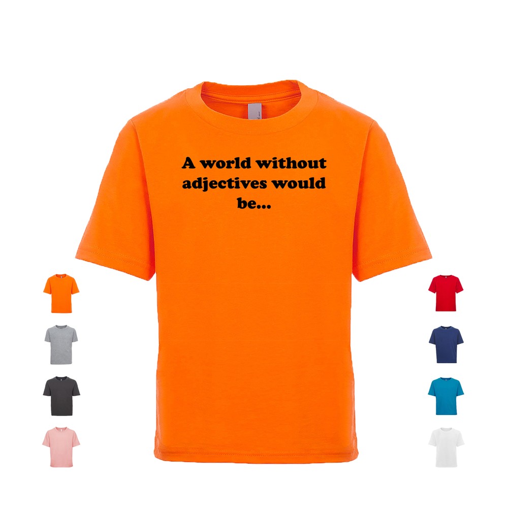 Adjective-Free World Grammar Vocabulary Unisex Kids Tee-image