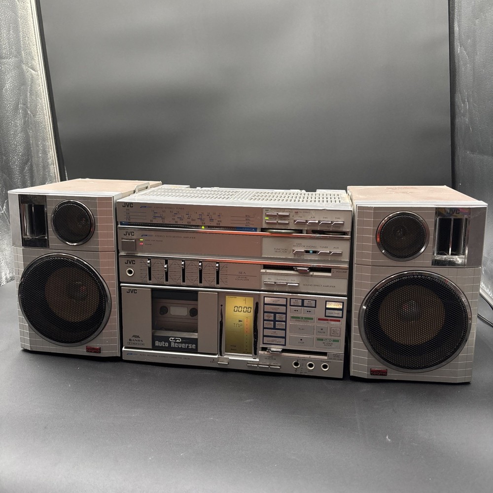 Rare 1980's Vintage JVCPC-R55JW  Receivertape Old School Ghetto Blaster Boombox.