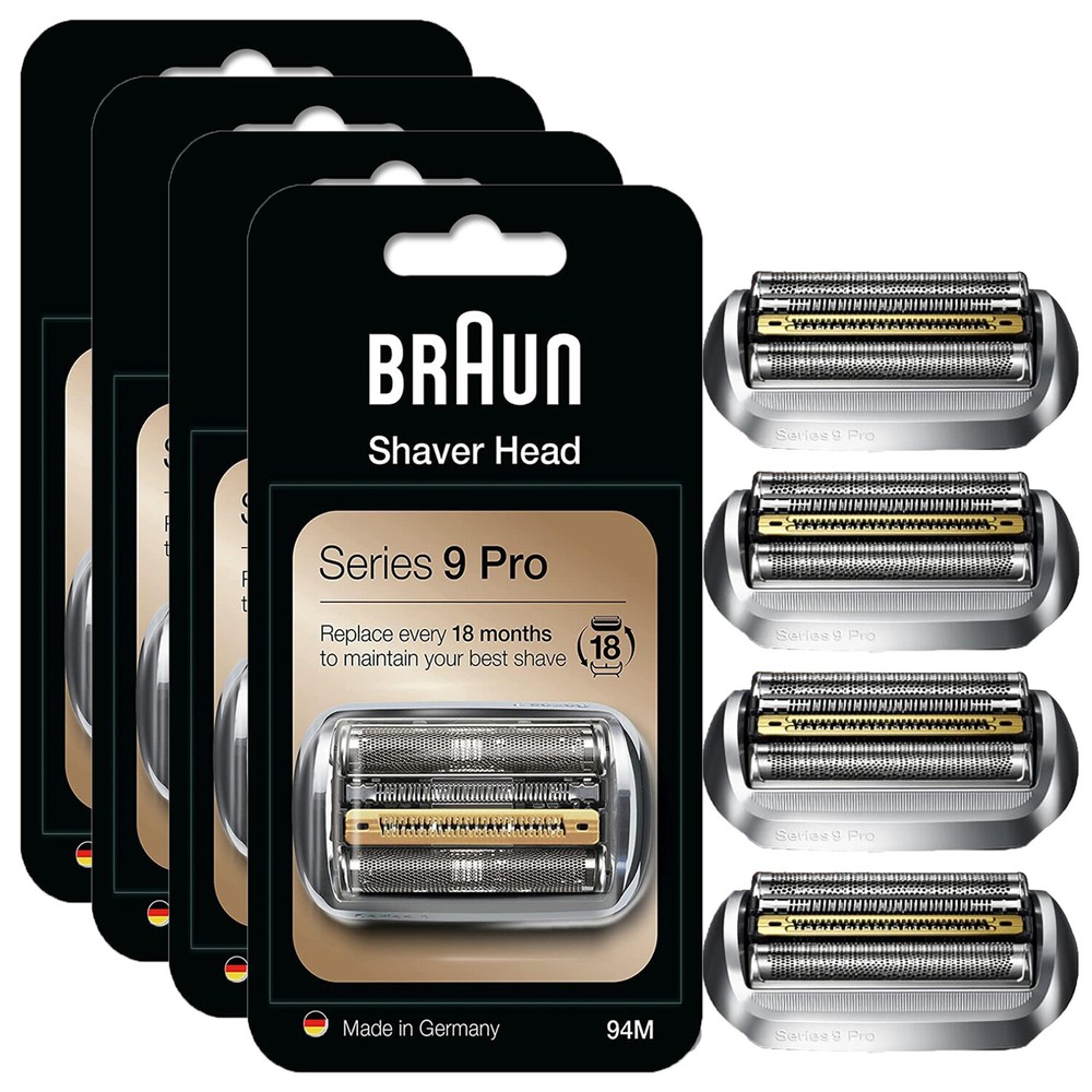 4 Pack 94M Electric Replacement Shaver Head for Braun Series 9 Shaving Razors -