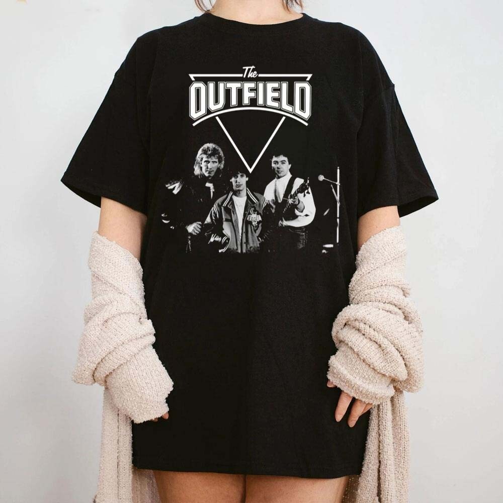 Hot The Outfield Band Black Tee