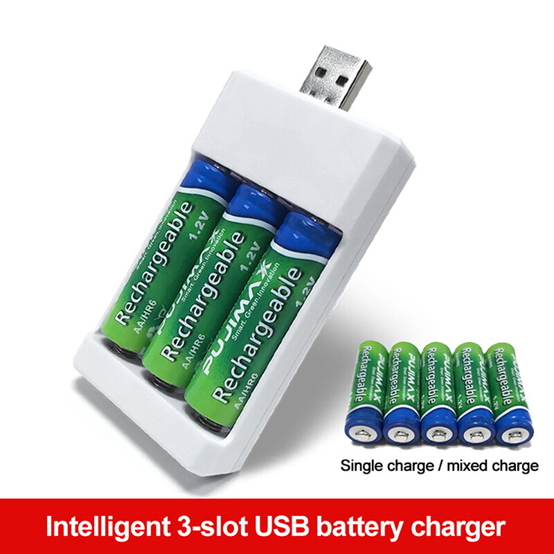 3 Slots AAA/AA Battery Charger USB Fast Charging Adapter Rechargeable Plug C*a5