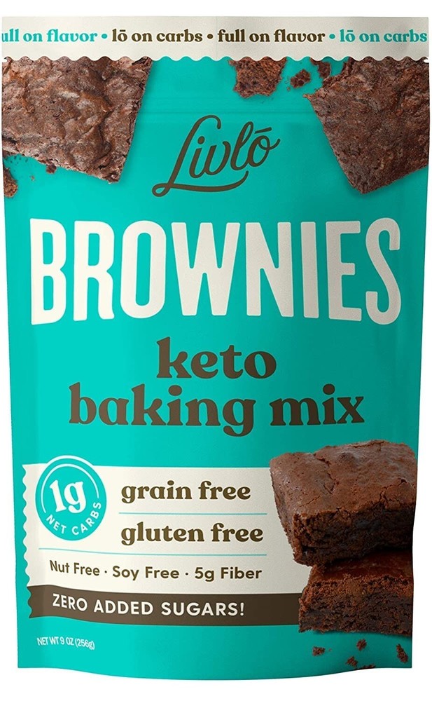Livlo Keto Brownie Baking Mix, Chocolate Flavor, Sugar-Free, Keto Desserts, 9oz