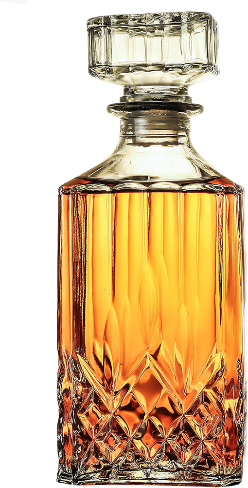 Whiskey Decanter with Airtight Geometric Stopper,32oz Whiskey,Vodka,Brandy,Wine
