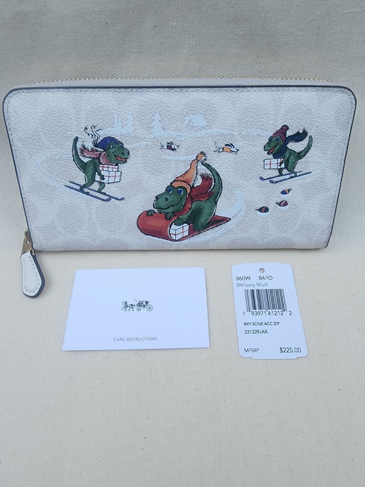 COACH Rexy Accordion Zip Wallet in Signature Canvas NWT 86099