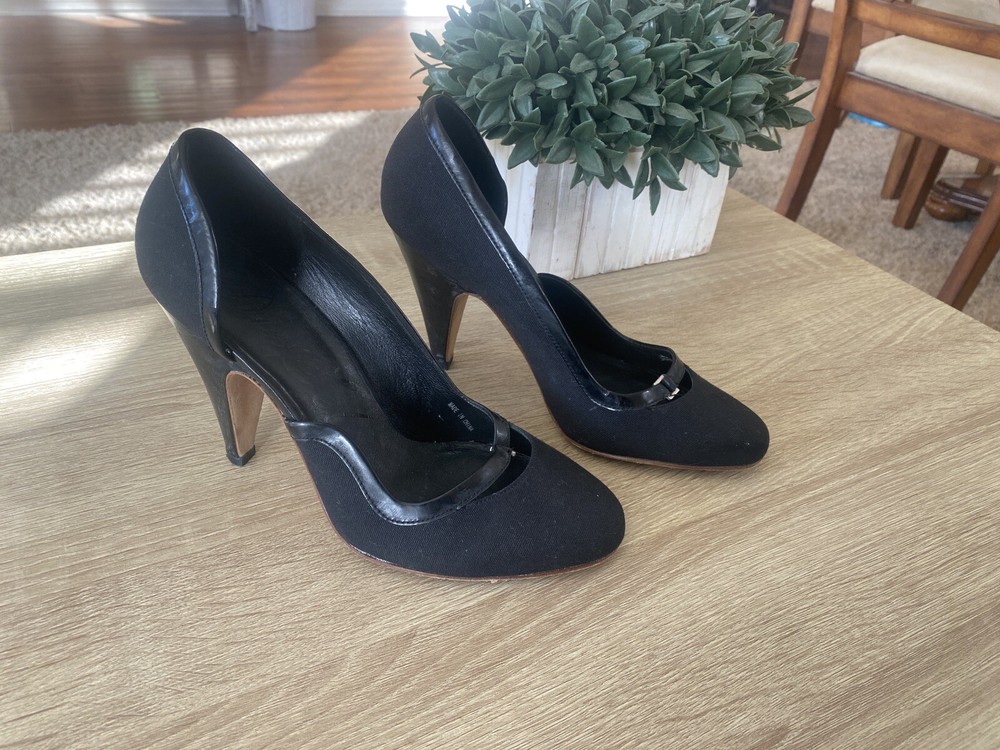 Vintage 90's Black Diesel Heels sz 37 Womens Rare Goth Whimsical Grunge HTF