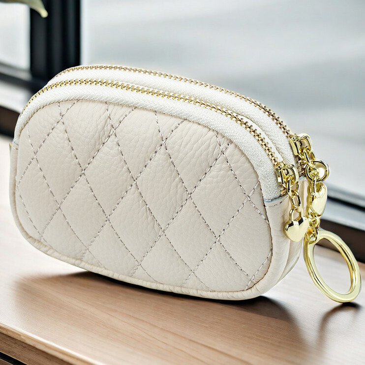 Cute Women Genuine Leather Wallet Zipper Coin Purse Key Card Holder Pocket Gifts