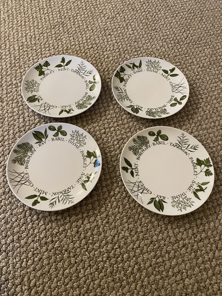 Clare's Herb Garden Set of 4 Porcelain Appetizer Plates New in Box