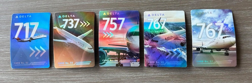 Set of 5 Boeing 717 737 757 767 Delta Pilot Cards All from the 2022 Series