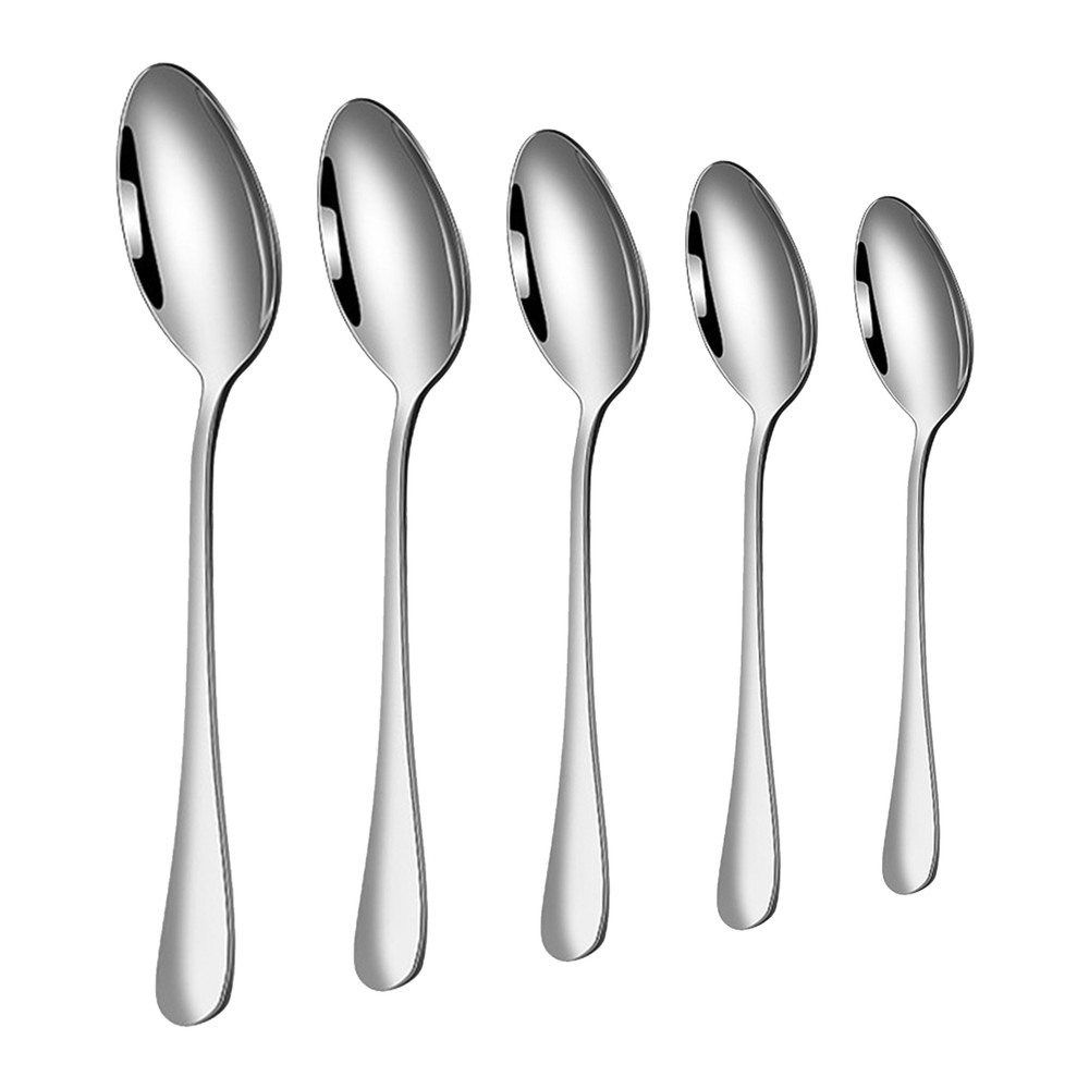 Soup Spoons Round Stainless Steel Bouillon Spoon Table Serving Cooking