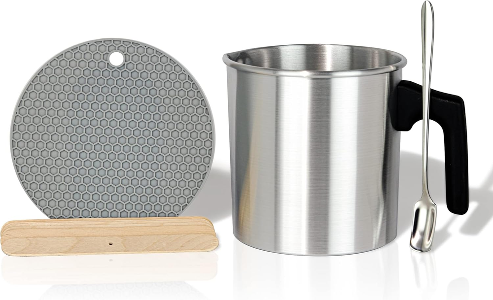 40Oz Double Boiler Wax Melting Pot for Candle Making, 2Lb Pouring Pitcher