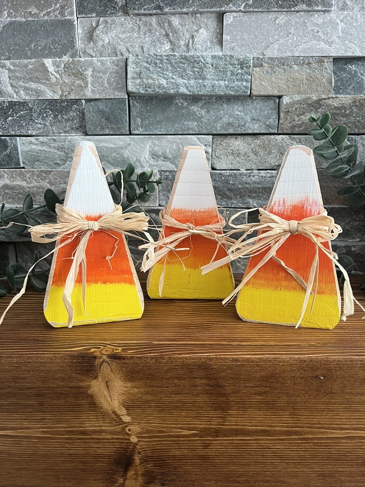Handmade Rustic Wooden CANDY CORN  Halloween Fall Decor