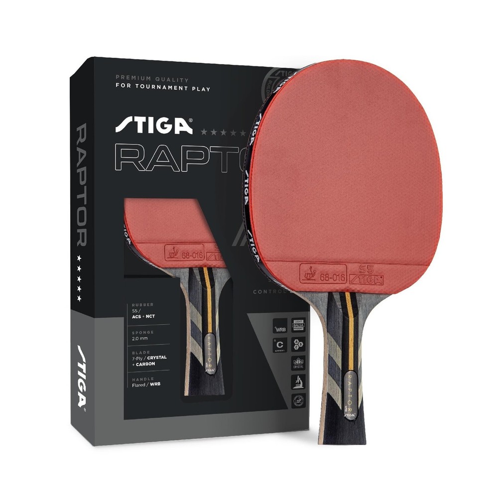 STIGA Carbon Fiber Ping Pong Paddle with 2mm Sponge and Flared Handle for Enhanced Performance
