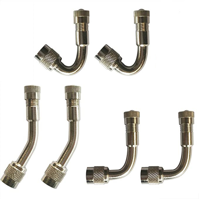 6x Moto Bike Car 45° 90° 135 De Angle Valve Adaptor Tyre Tube Extension Adapter