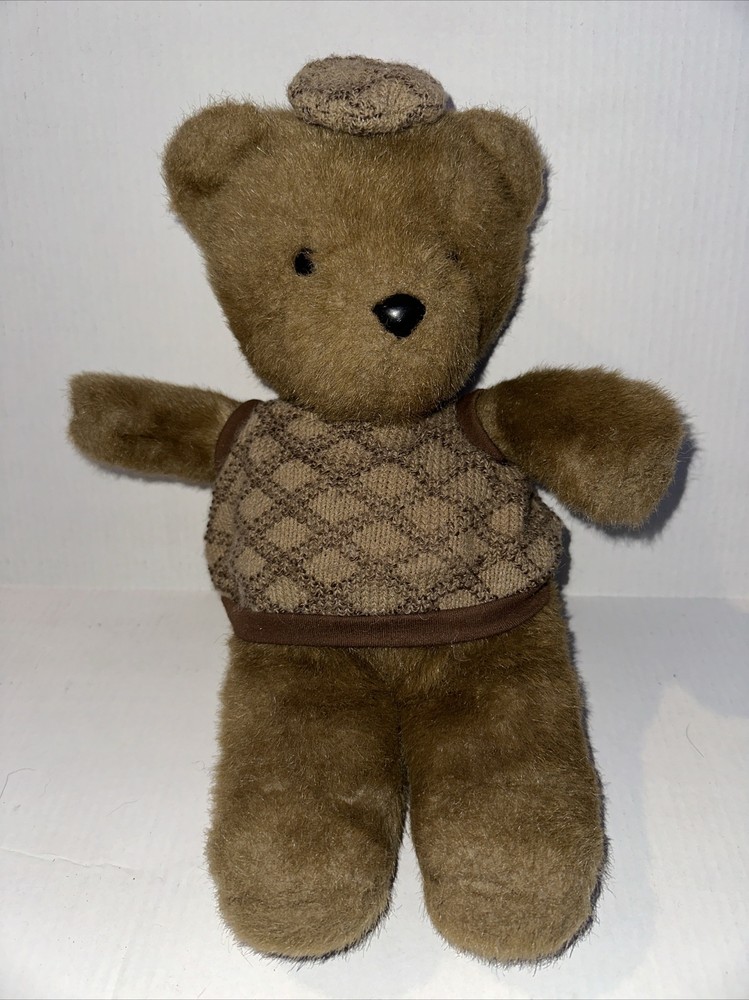 Mattel Emotions Plush Bear VTG 1984 Hat Sweater Cute Cuddly Teddy Stuffed 15