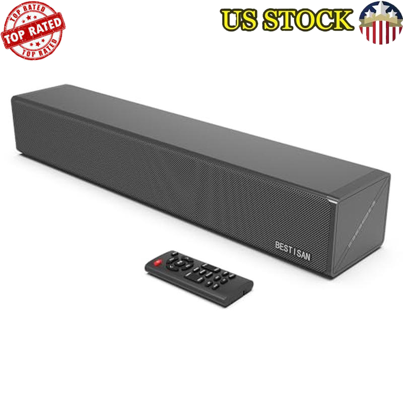 16.5 Inch Sound Bar Bluetooth Optical AUX USB Inputs Immersive Surround Sound