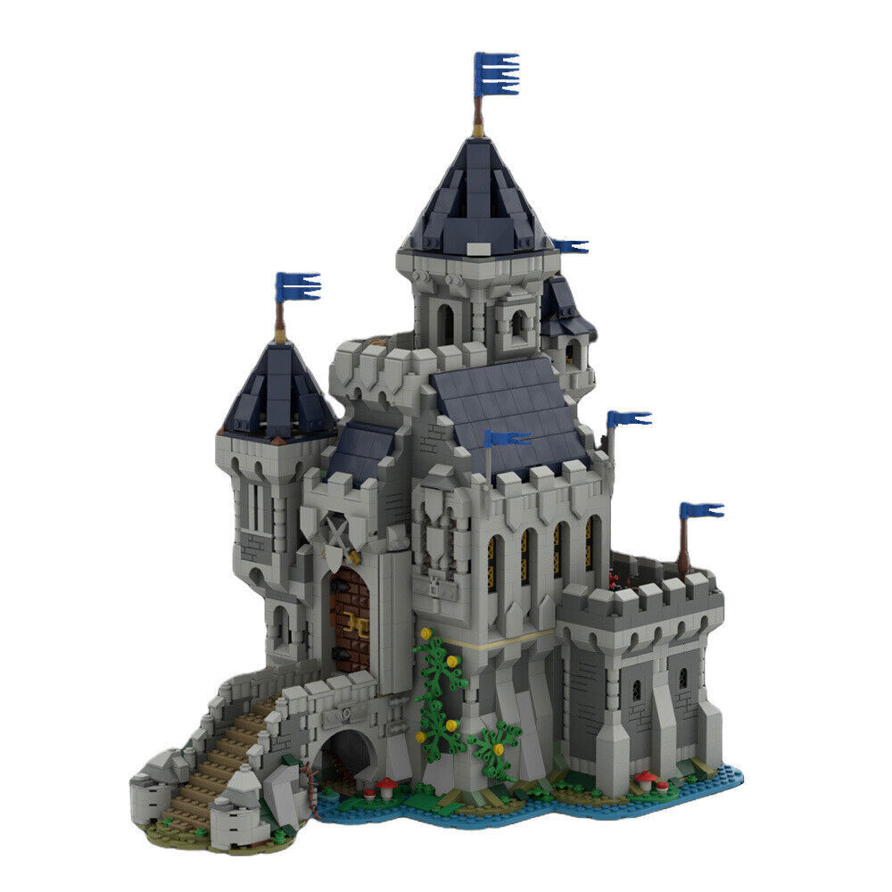 Medieval Knight's Castle Modular Building Block Set with Black Falcon Bricks Toy for Kids
