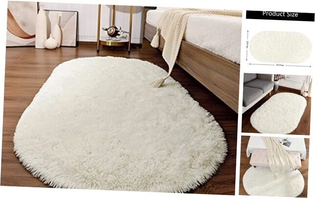 Fluffy Rugs for Bedroom, Shag Cute Area Rug for Girls/Boys and Kids Baby Room