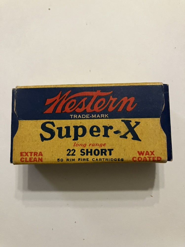 Vintage Western Super X 22 Long Rifle Shell Box Empty - wax coated