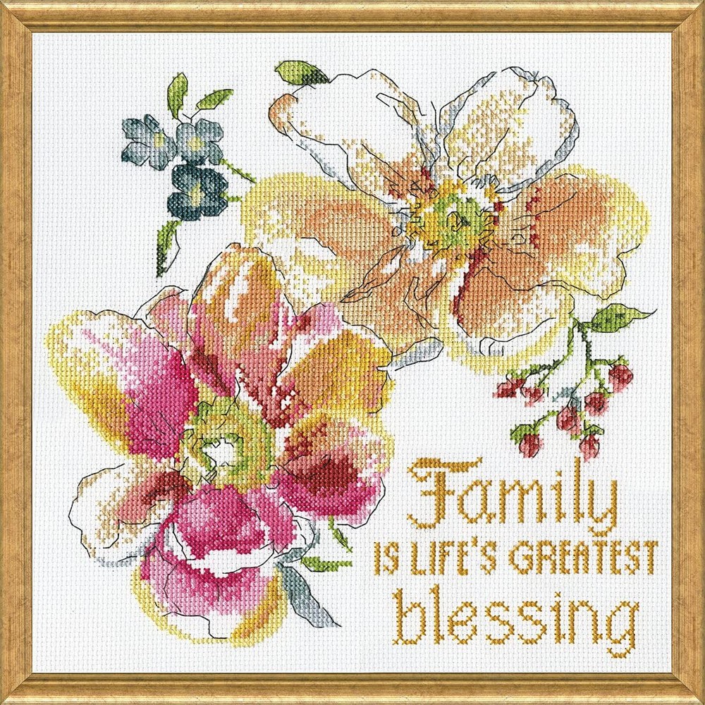 Crafts, Family Blessings Counted Cross Stitch Kit