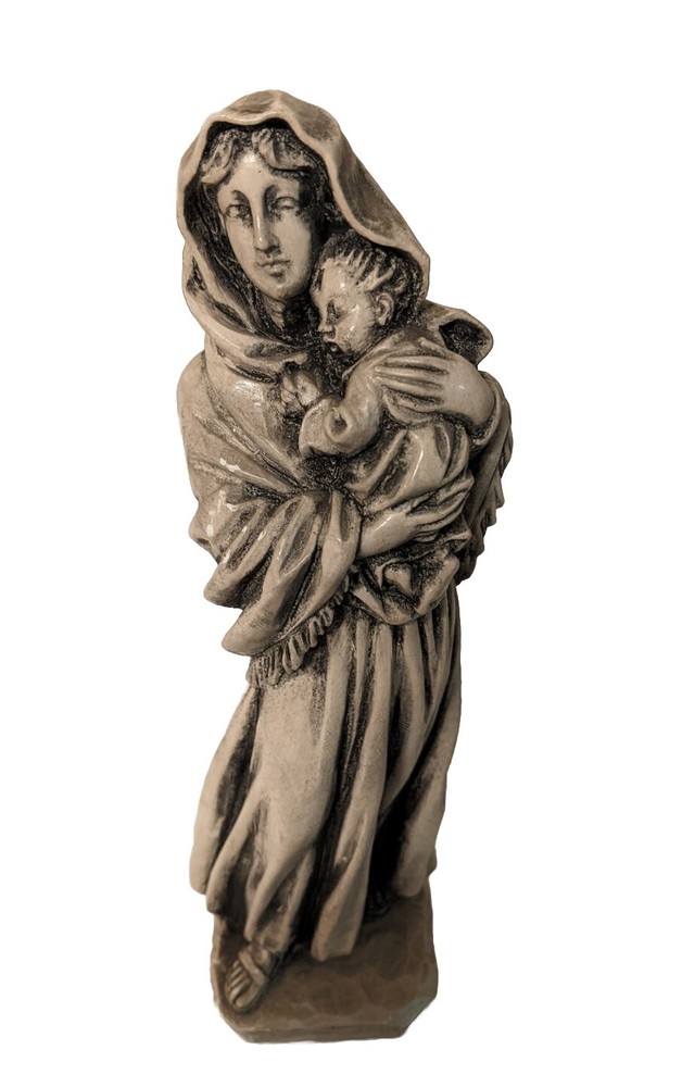 Vtg Abbey Press St Meinrad Mary Baby Statue White Chalkware Figure Indiana 1978-image