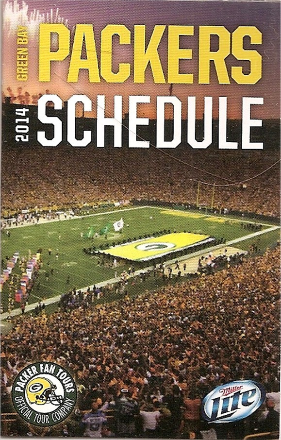 2014 Green Bay Packers NFL Football Pocket Schedule- Miller Lite Beer