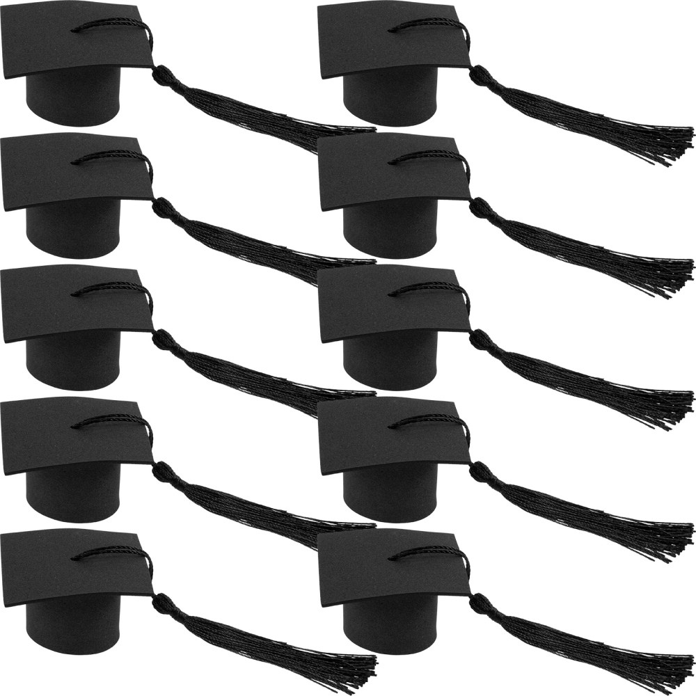 10 Pcs Graduation Cake Toppers - Bachelor Hat Decor for Student Celebration