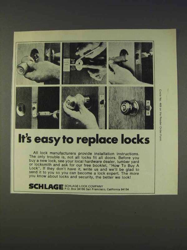1977 Schlage Locks Ad - It's Easy to Replace Locks