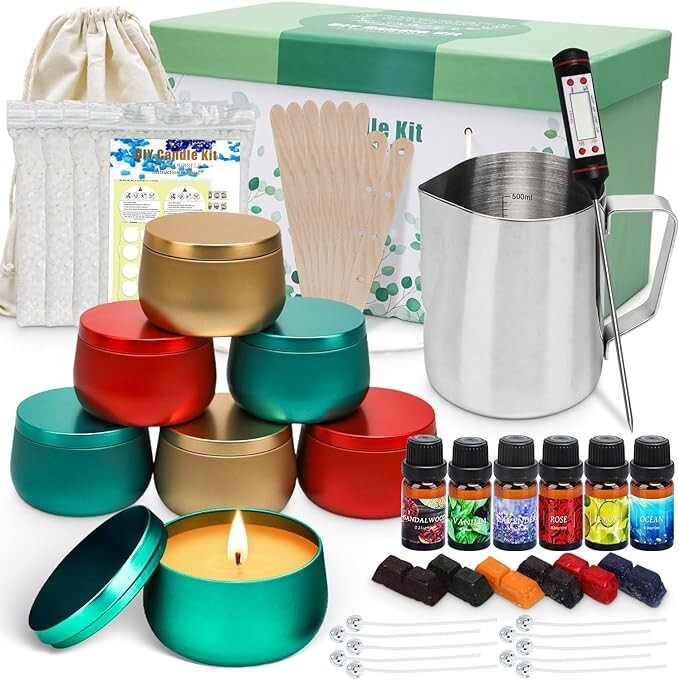DIY Beeswax Candle Making Kit with Fragrance – Craft Supplies-image