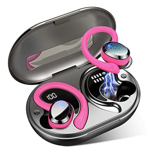 Беспроводные наушники-вкладыши Bluetooth наушники спортивные, Bluetooth 5.3 800 мАч красновато-черные