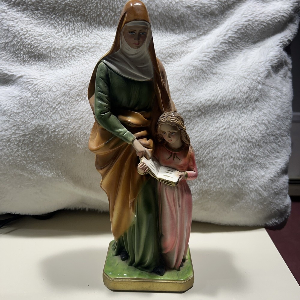 Vtg 1979 St. Anne & Child Virgin Mary Columbia Statuary Religious Statue Italy