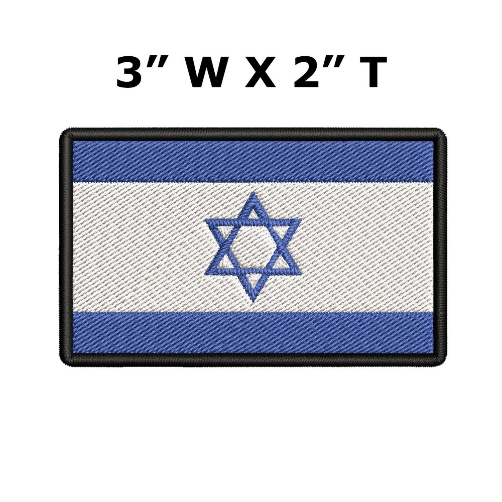 FLAG PATCH PATCHES ISRAEL ISRAELI JEWISH IRON ON COUNTRY EMBROIDERED WORLD FLAG
