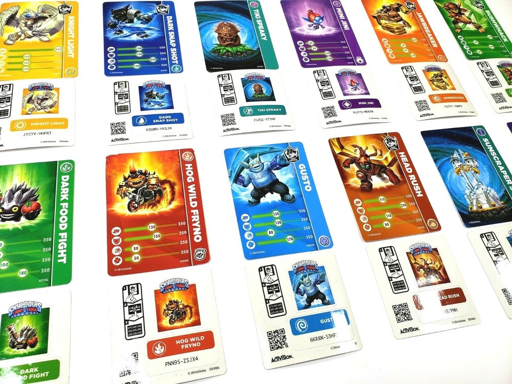 SKYLANDERS Trap Team 48 Trading Cards & Matching Stickers Lot 2014