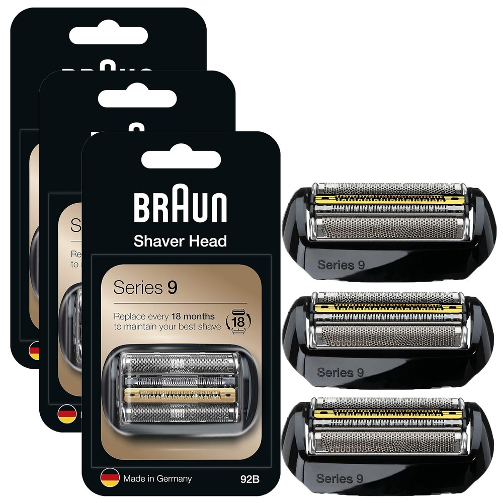 3 Pack 92B Braun Replacement Foil Blade Compatible with Series 9 Electric Razors