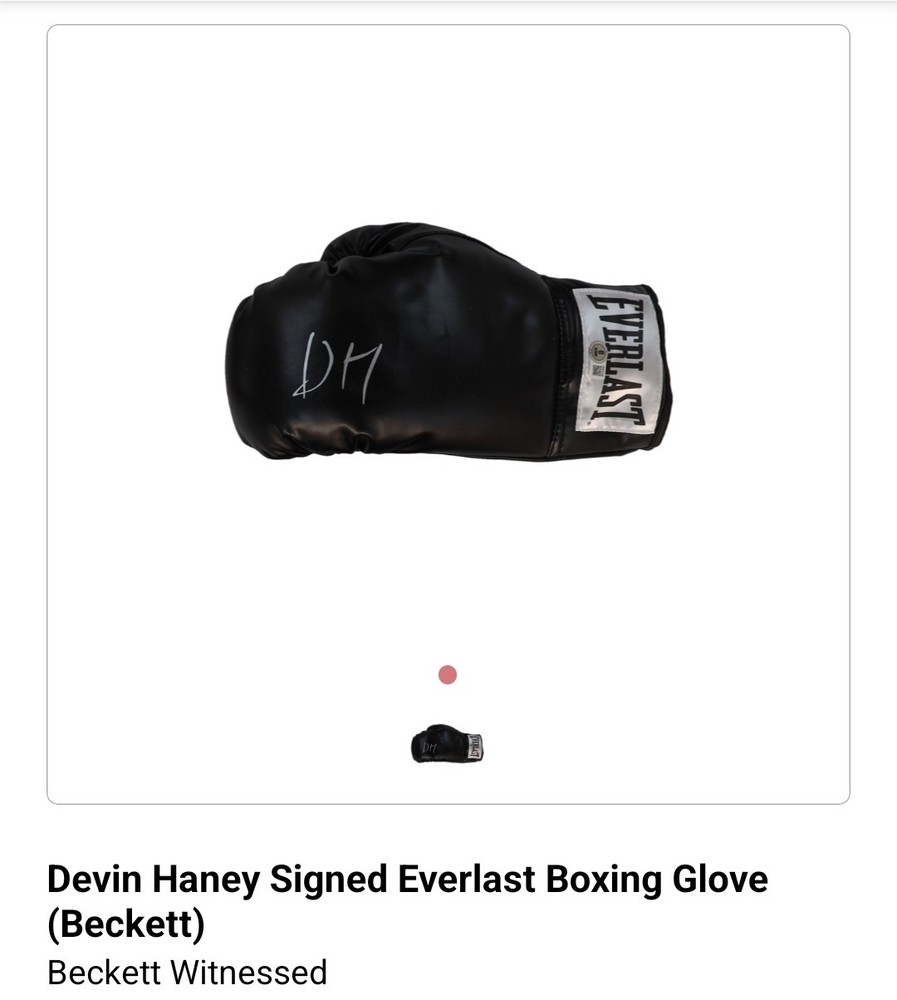 Devin Haney Autographed Black Everlast Boxing Glove Beckett Certified COA