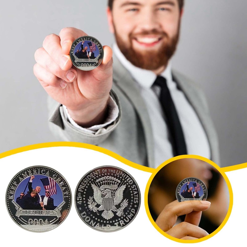Fight Shooting 2024 President Donald Trump Assassination Commemorative Coin