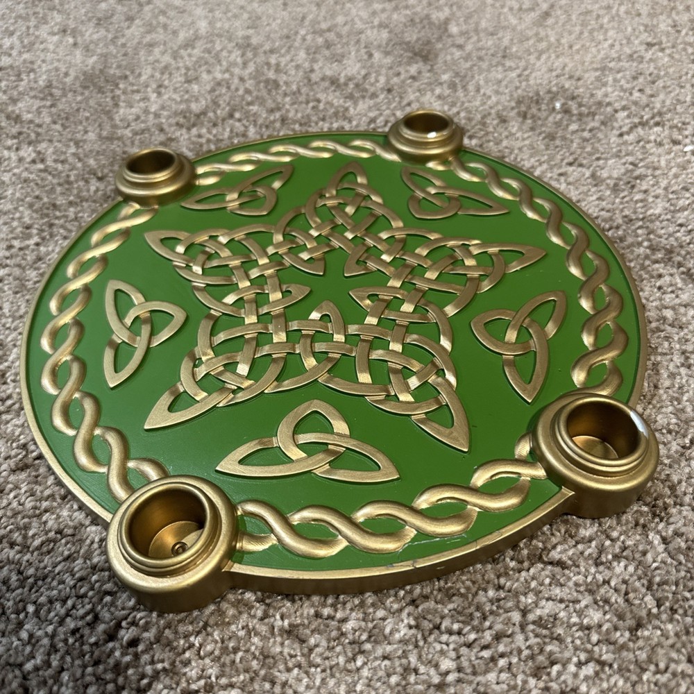 Abbey Press Advent Candle Holder Christmas Table Green Wreath Celtic Wicca Altar-image