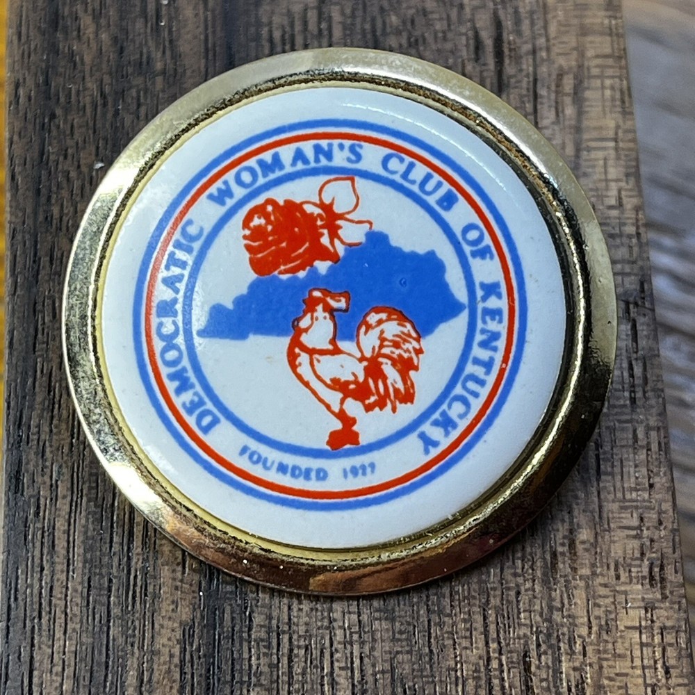 Vtg Democratic Women’s Club Of KY Pin Brooch - Founded 1927 - 1.25” -Collectible