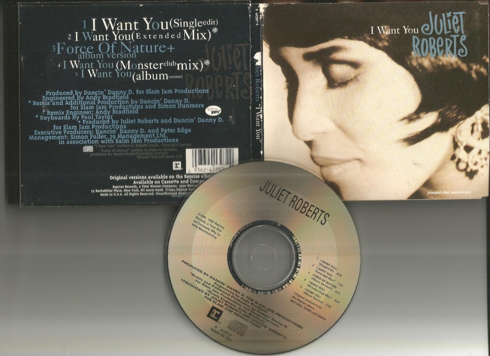 JULIET ROBERTS I want you 5TRX w/RARE MIXES EXT & CLUB & EDIT USA CD single 1994