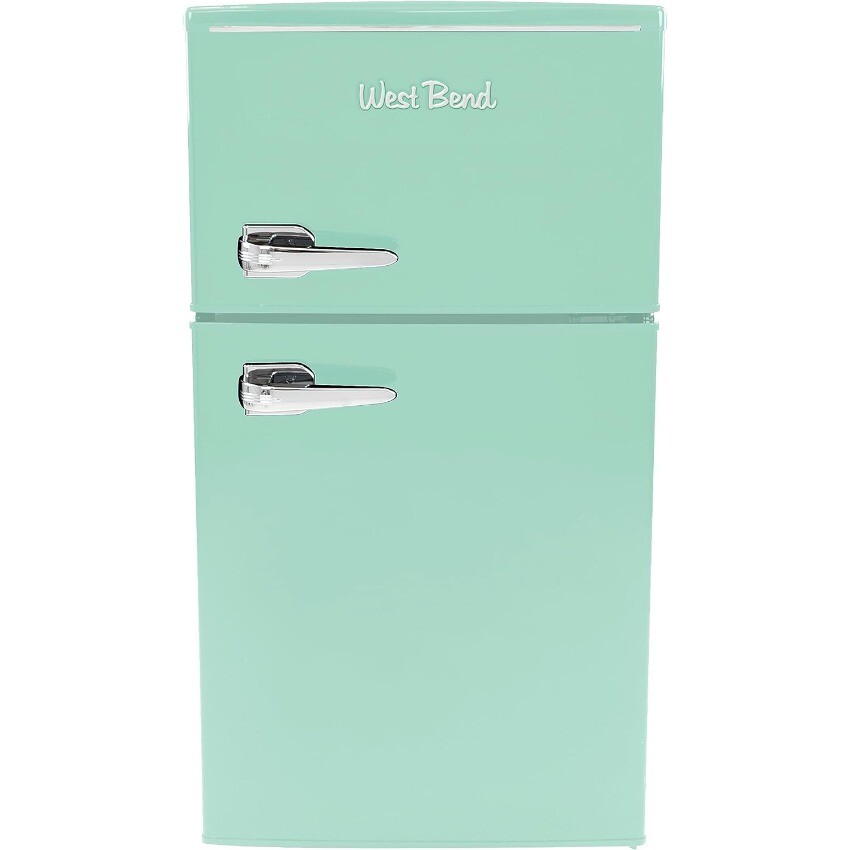 Retro Mini Fridge with Freezer for Dorm Office or Home
