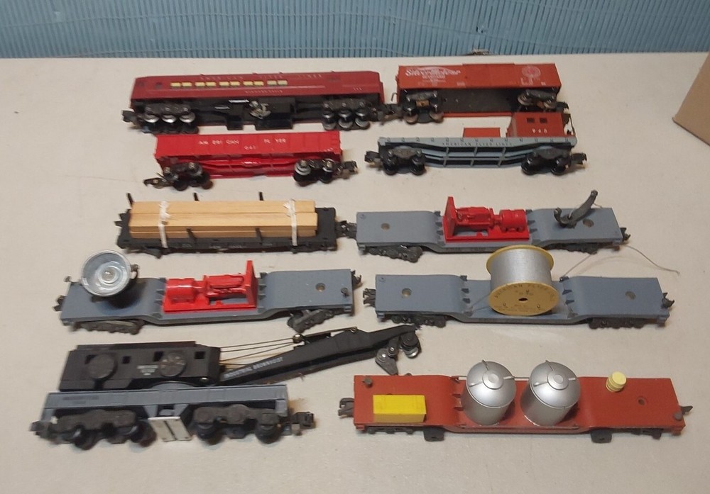 10 American Flyer S Gauge Train Cars ( MIXED ROADNAMES) Nice Original LOT #1