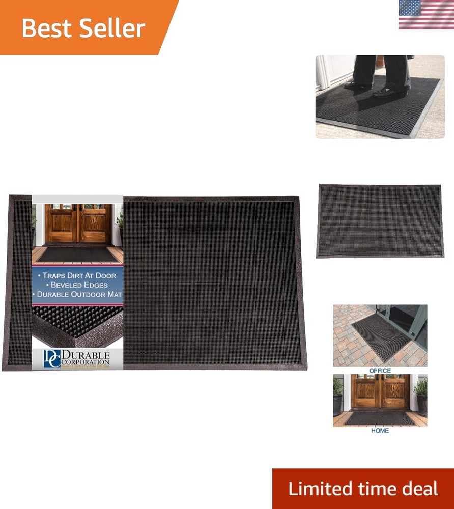 396S3672 Heavy Duty Rubber Fingertip Outdoor Entrance Mat, 36